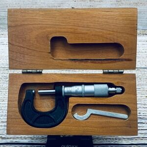 Scherr-Tumico Micrometer Precision Measuring Tool‎ Instrument with Wooden Case
